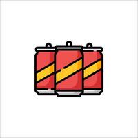 Three cans of soda on a white background vector