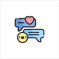 A cartoon chat bubble with a heart and a speech bubble vector
