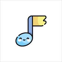 A cartoon music note with a smiley face vector