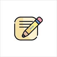 A pencil and paper icon on a white background vector