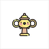 A cartoon trophy with a face on it vector