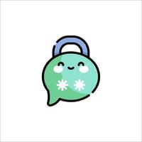 A green lock with a smiley face on it vector
