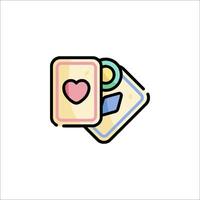 A card with a heart on it and a note vector