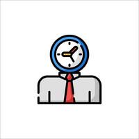 A man with a tie and a clock on his face vector