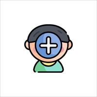 A man with a plus sign on his head vector