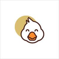 A duck face with a sun in the background vector