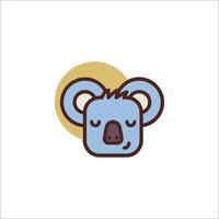 A koala bear with a closed eye icon vector