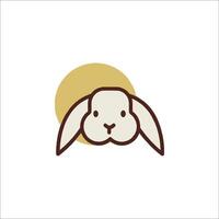 A rabbit head logo with a sun in the background vector