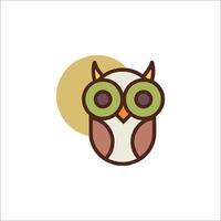 An owl with green eyes and a yellow hat vector