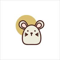 A cute mouse with a sun in the background vector