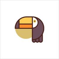 A toucan bird logo with a yellow beak vector