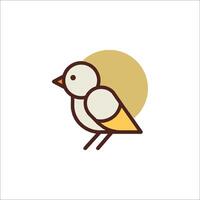A bird with a yellow beak and a white background vector