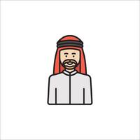 Arab man icon in flat style vector