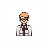 A doctor icon with glasses and a stethoscope vector