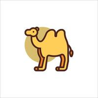 A camel is standing in front of a white background vector