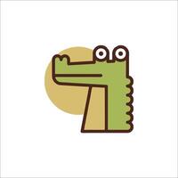 A crocodile icon with a big eye vector