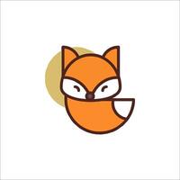 A fox logo with a sun in the background vector