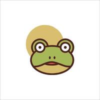 A cartoon frog with big eyes and a sun in the background vector