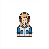 Call center agent icon vector