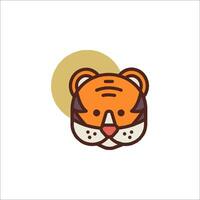A tiger head icon on a white background vector