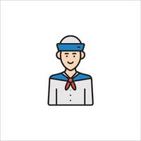 A sailor man icon in a white background vector