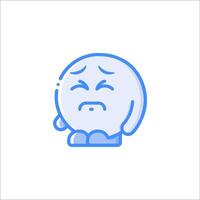 A sad emoticon icon on a white background vector