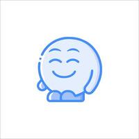 A smiling blue ball with a happy face vector