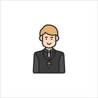 A priest icon in a flat style vector