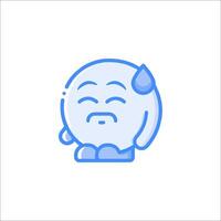 A cartoon character with tears on its face vector