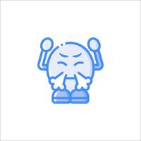 A cartoon character with a face and hands vector