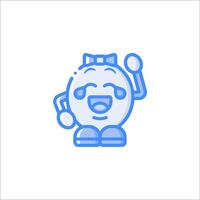 A cartoon character with a smile on its face vector
