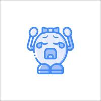 A cartoon character with a sad face vector