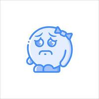 A sad little ball with a bow on it vector