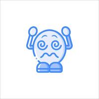 A cartoon character with a sad face vector