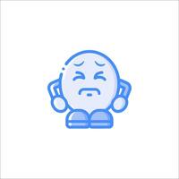 A sad emoticon icon on a white background vector