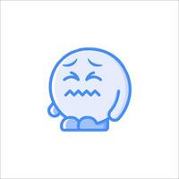 A sad looking cartoon character with a sad face vector