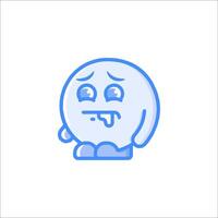 A cartoon character with a sad face vector