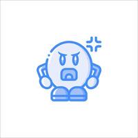A cartoon character with a frown on his face vector