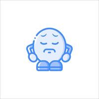 A cartoon character with a sad face vector
