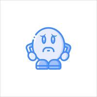 A sad looking cartoon character with a sad face vector