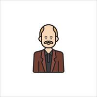 A man with a mustache and a mustache icon vector