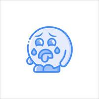 A crying emoticon icon vector