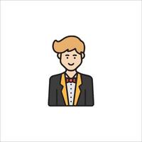 A man in a tuxedo icon vector