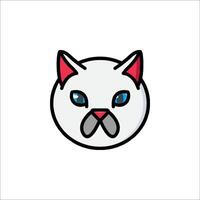 A white cat with blue eyes and a red nose vector