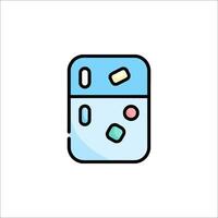 A refrigerator with pills and pills inside vector