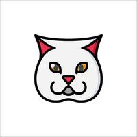 A white cat with red eyes on a white background vector
