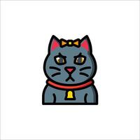 A cat with a bow on its head vector