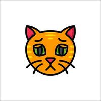 A cat's face with a sad expression vector