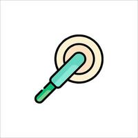 A green and white object with a green handle vector
