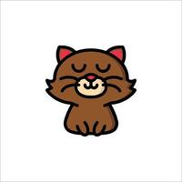A cartoon cat with a red nose and eyes vector